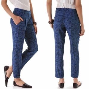 Theory Blue Cropped Leopard Pants